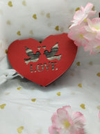 ❤️ Carte de Saint-Valentin faite main – Cœur ailé doré ou imprimé bois