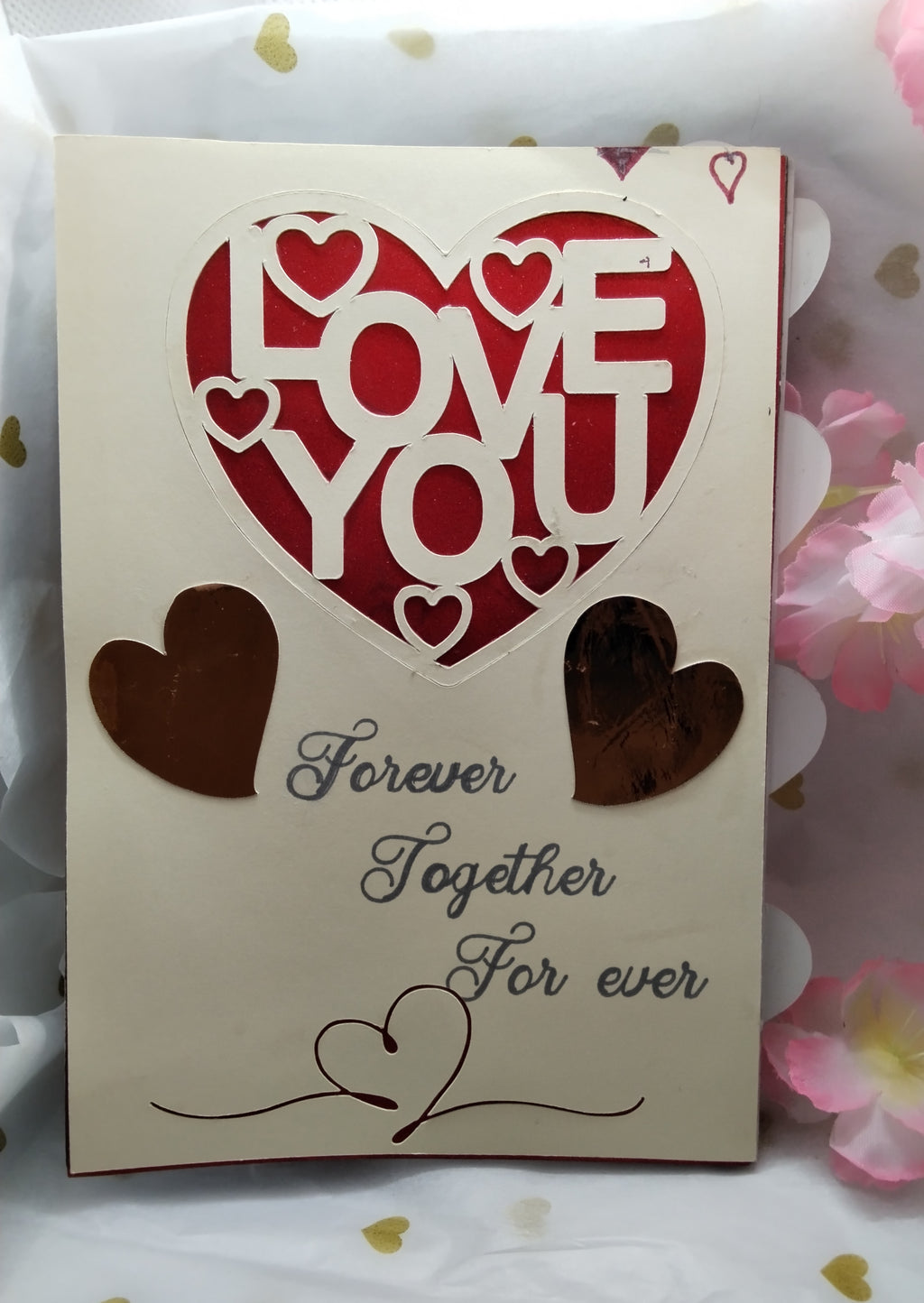 💖 Carte de Saint-Valentin faite main – « Forever Together »
