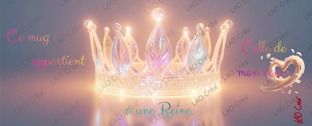 Ce mug appartient à une reine 💙🤍💜 (version homme possible)